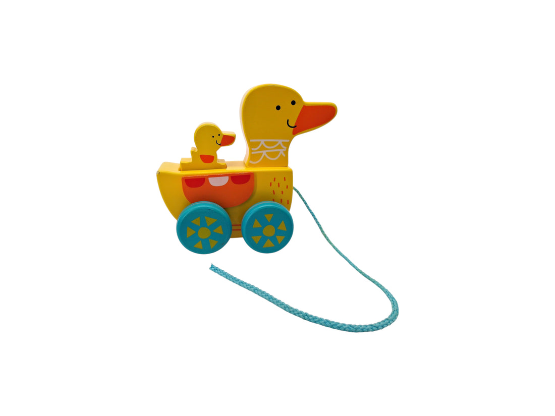 Maman canard à tirer en bois
