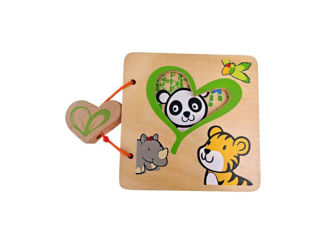 Livre en bois les animaux sauvages
