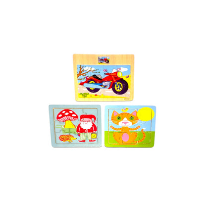 Lot de 3 puzzles en bois