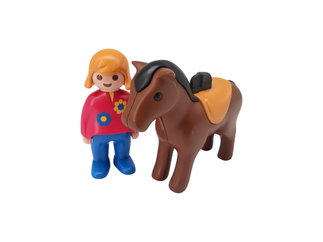  Playmobil 1.2.3 - Cheval et cavalier