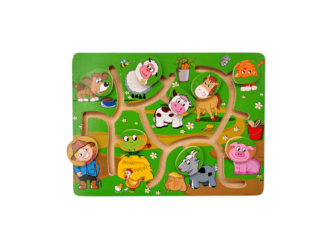 Jeu labyrinthe en bois - La ferme