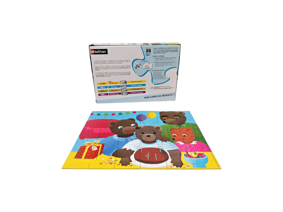 Puzzle - Petit Ours Brun - Anniversaire - 30 pièces