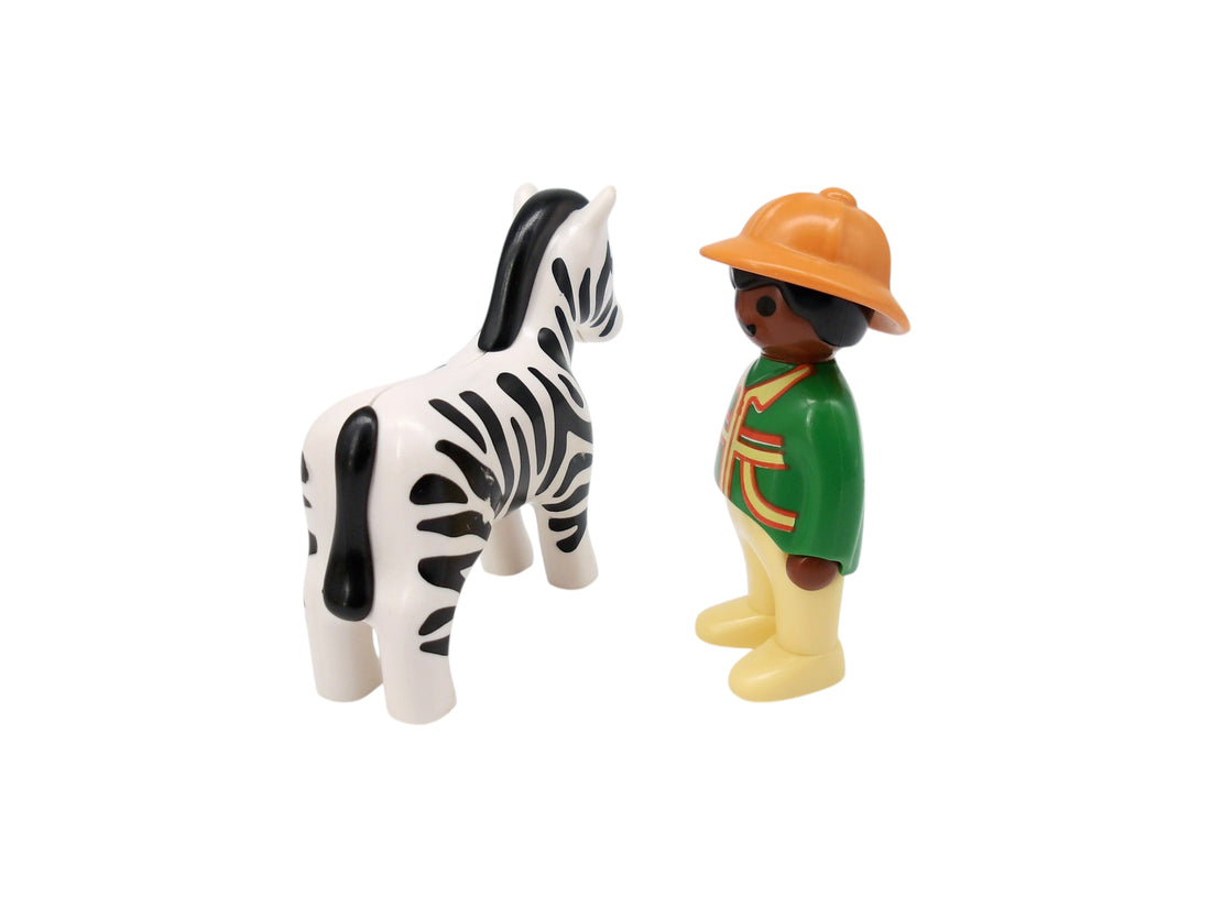 Playmobil 1.2.3 - Zèbre et son soigneur - Set 9257 