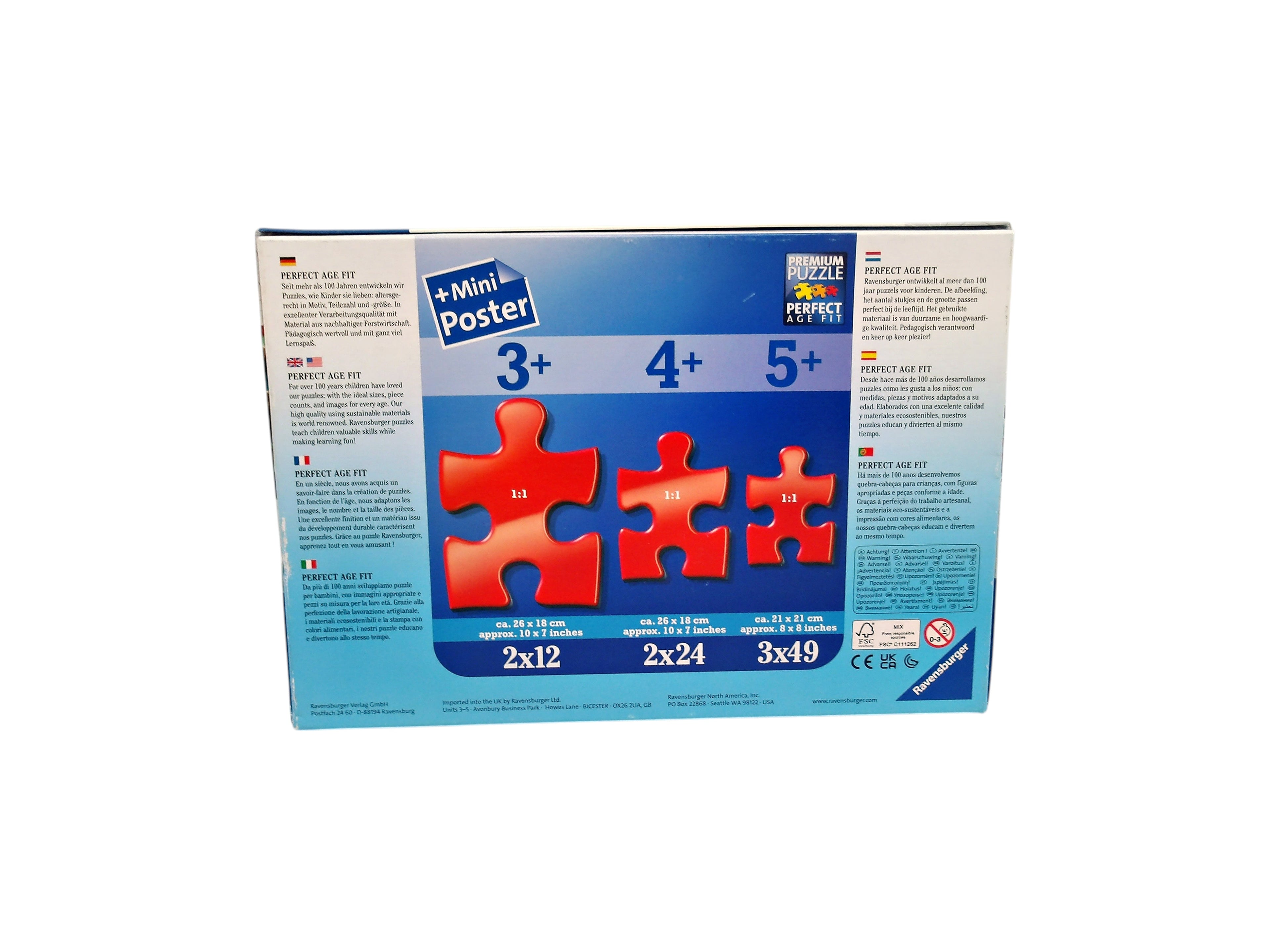 Puzzle - Jurassic World - 3 x 49 pièces- Édition 2022