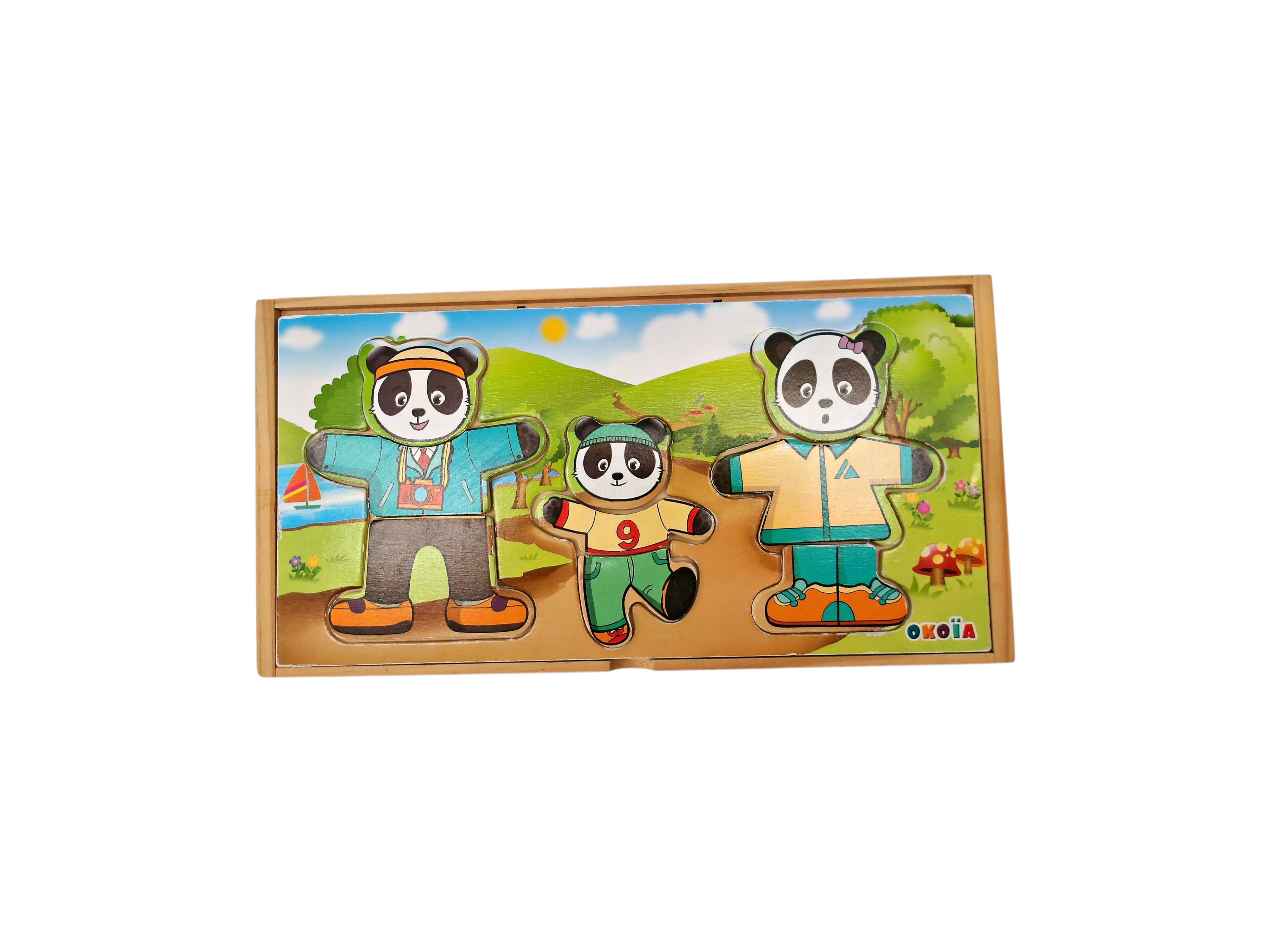 Habille la famille panda