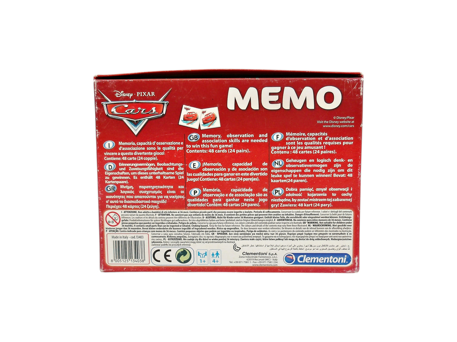 Mémo Cars - Disney 