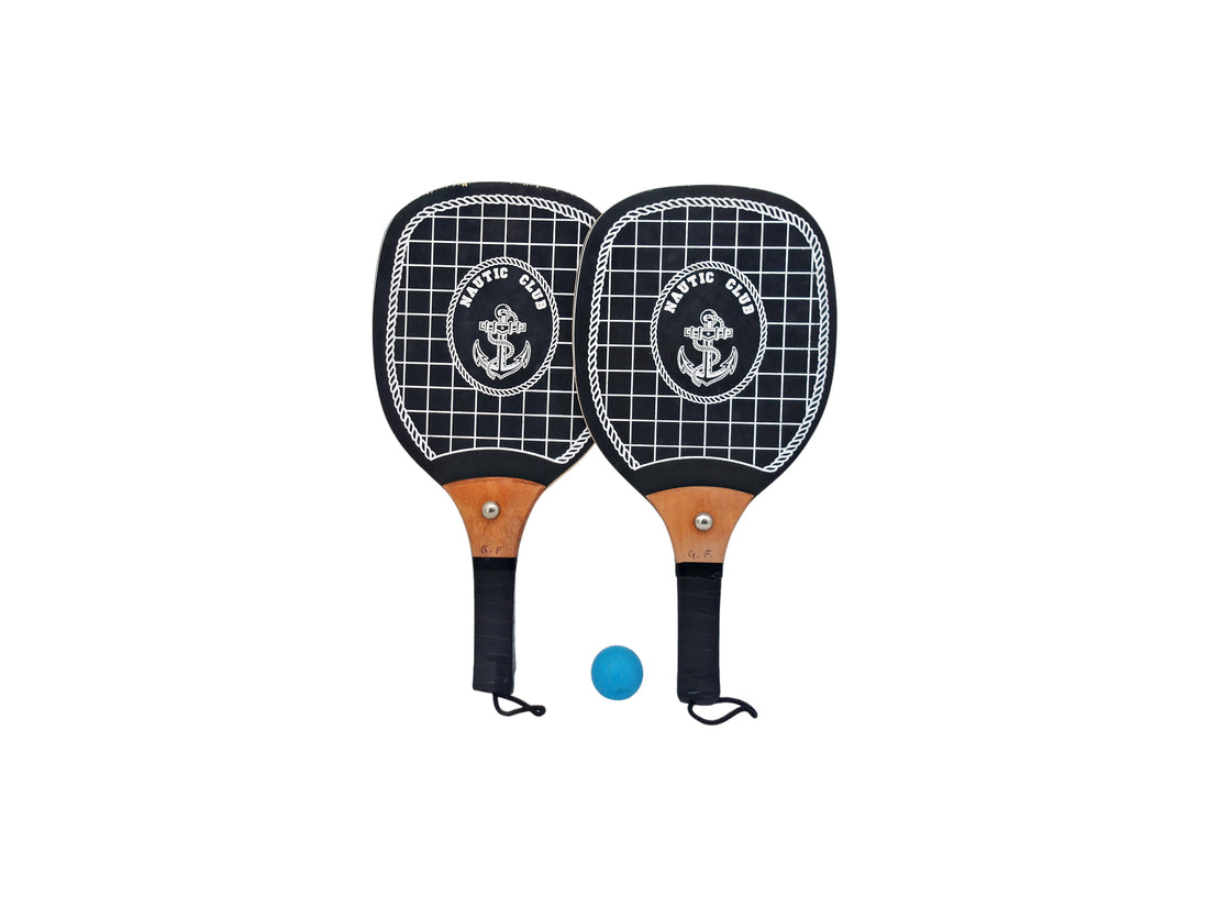 Raquettes de plage avec balle noire