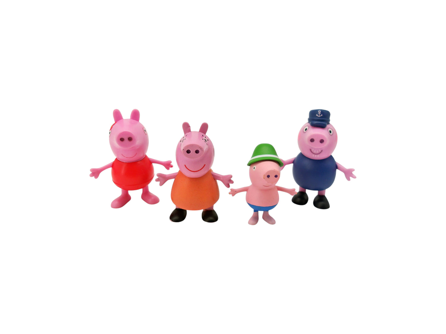 Figurines - Famille Peppa Pig à la mer - x4