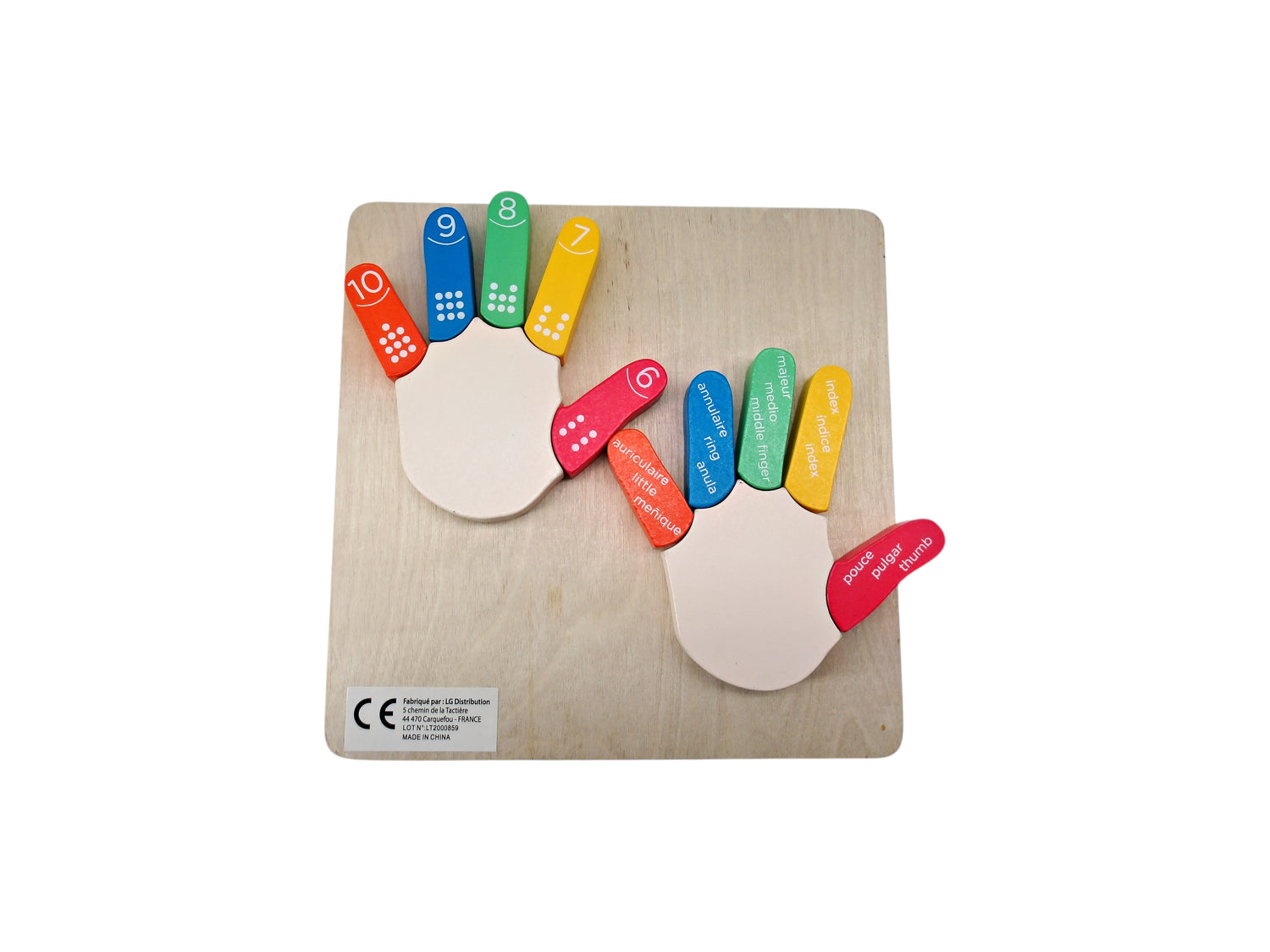 Puzzle - Je compte sur mes doigts - Montessori