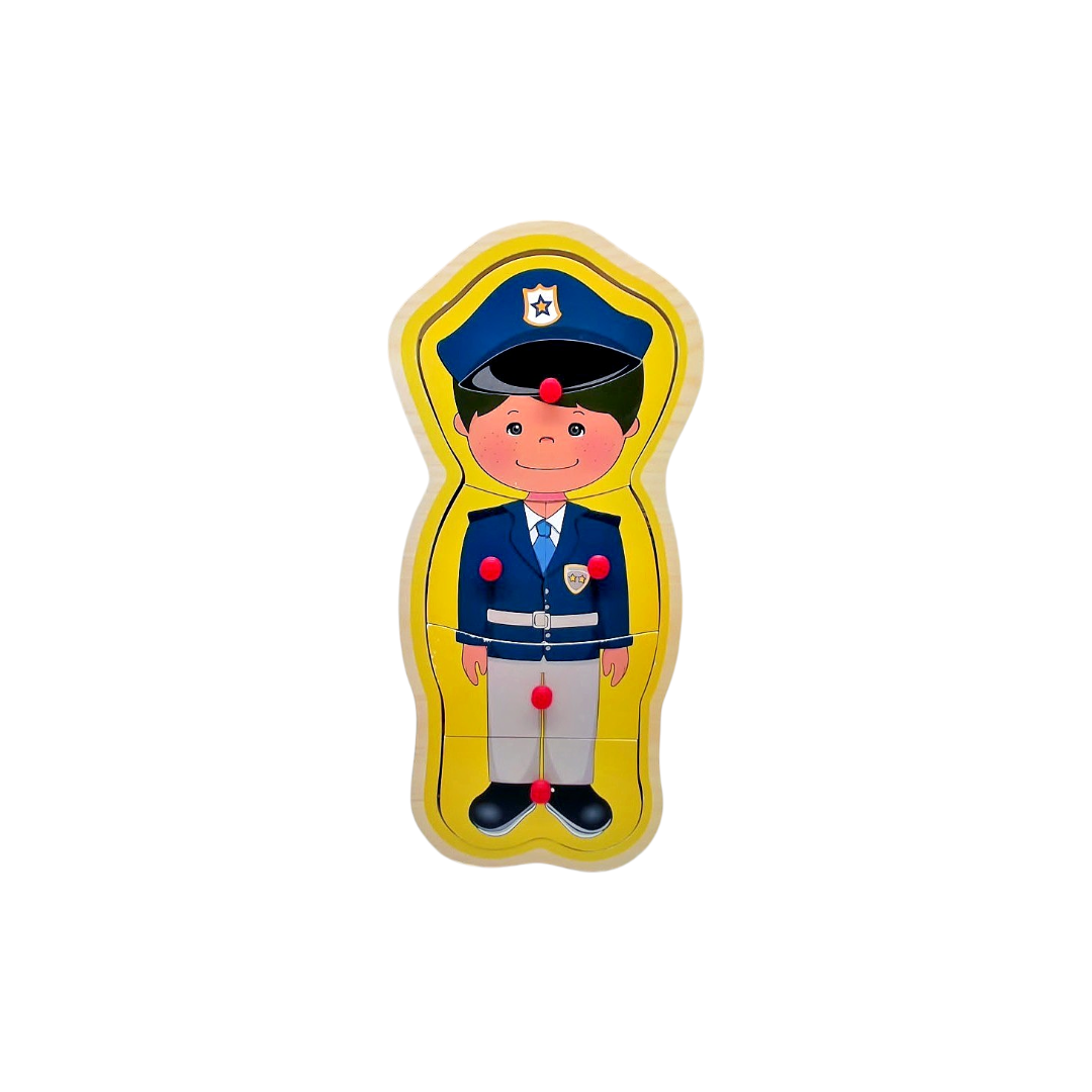 Puzzle à encastrement - Policier - 5 pièces