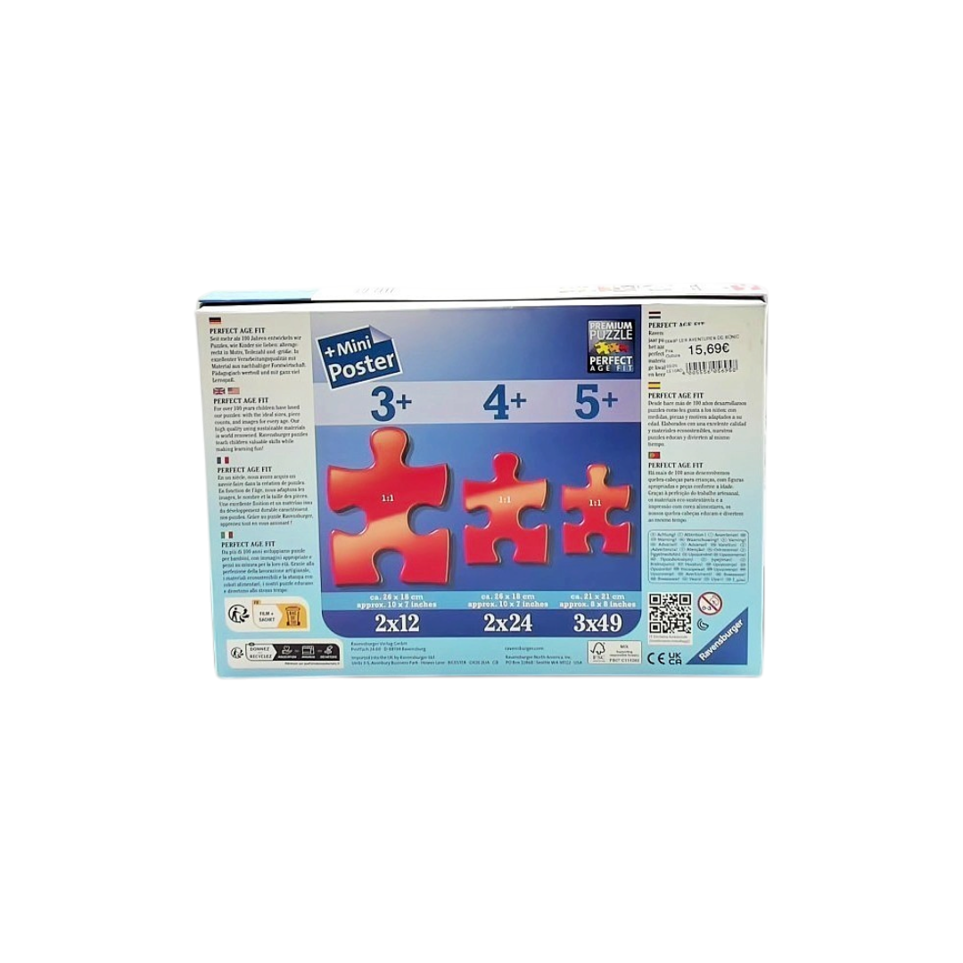 Puzzle - Les aventures de Sonic - 3x49 pièces