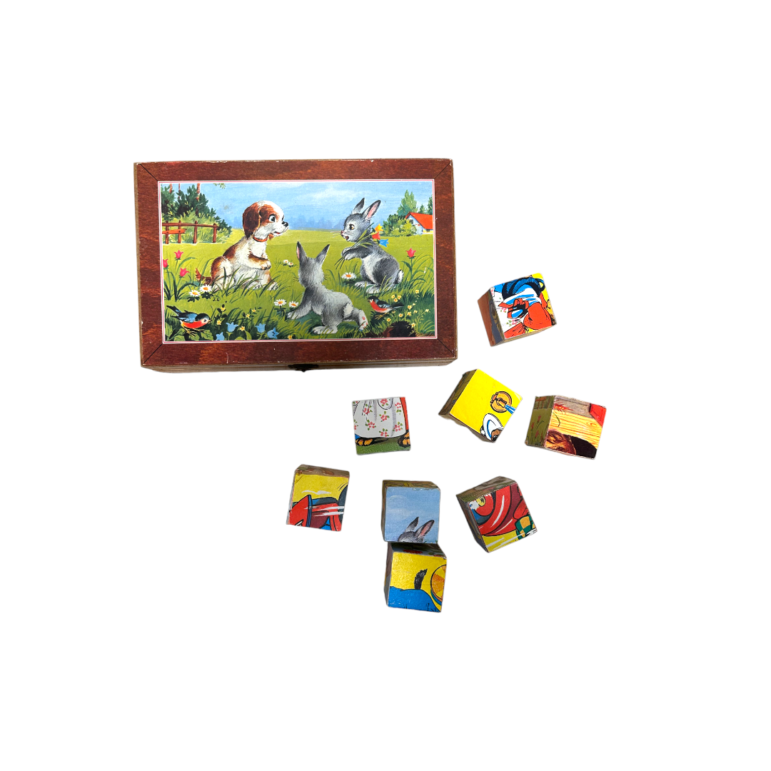 Mallette puzzles - Cubes bois