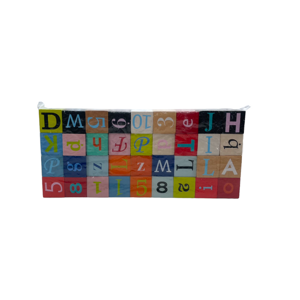 Cubes en bois alphabet et chiffres