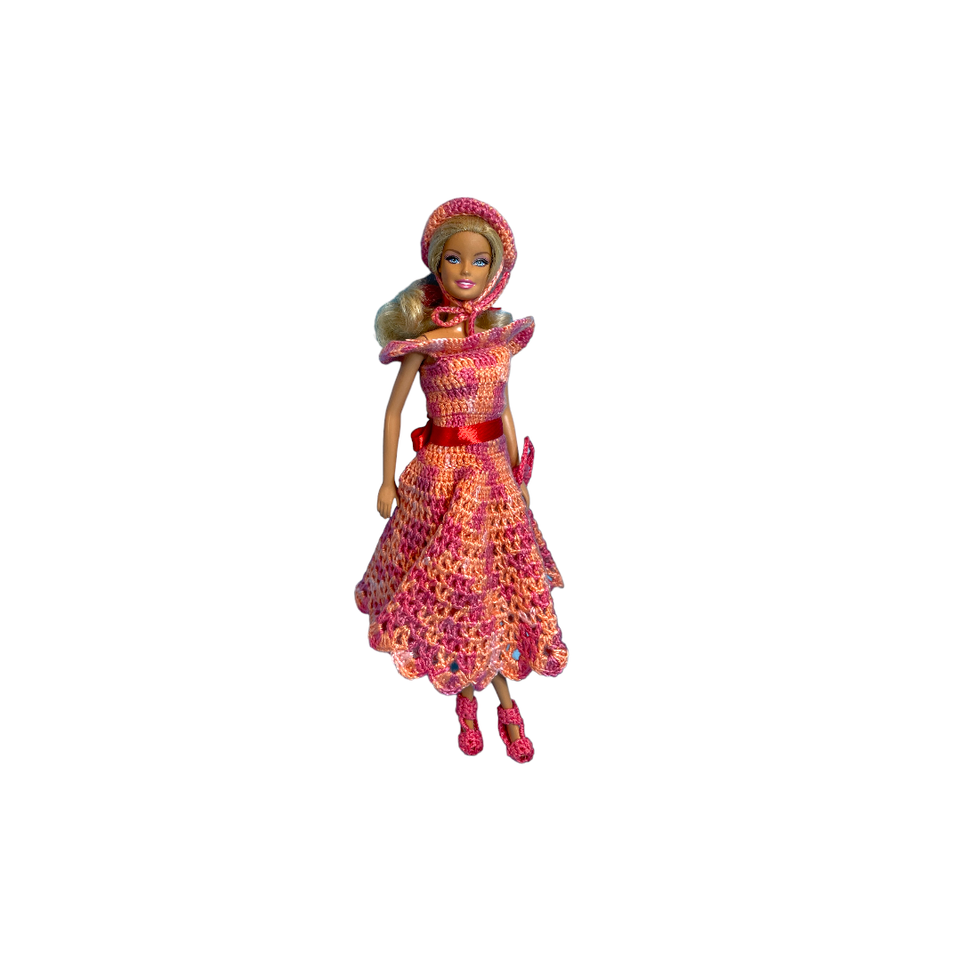 Barbie - Robe tricot et chapeau