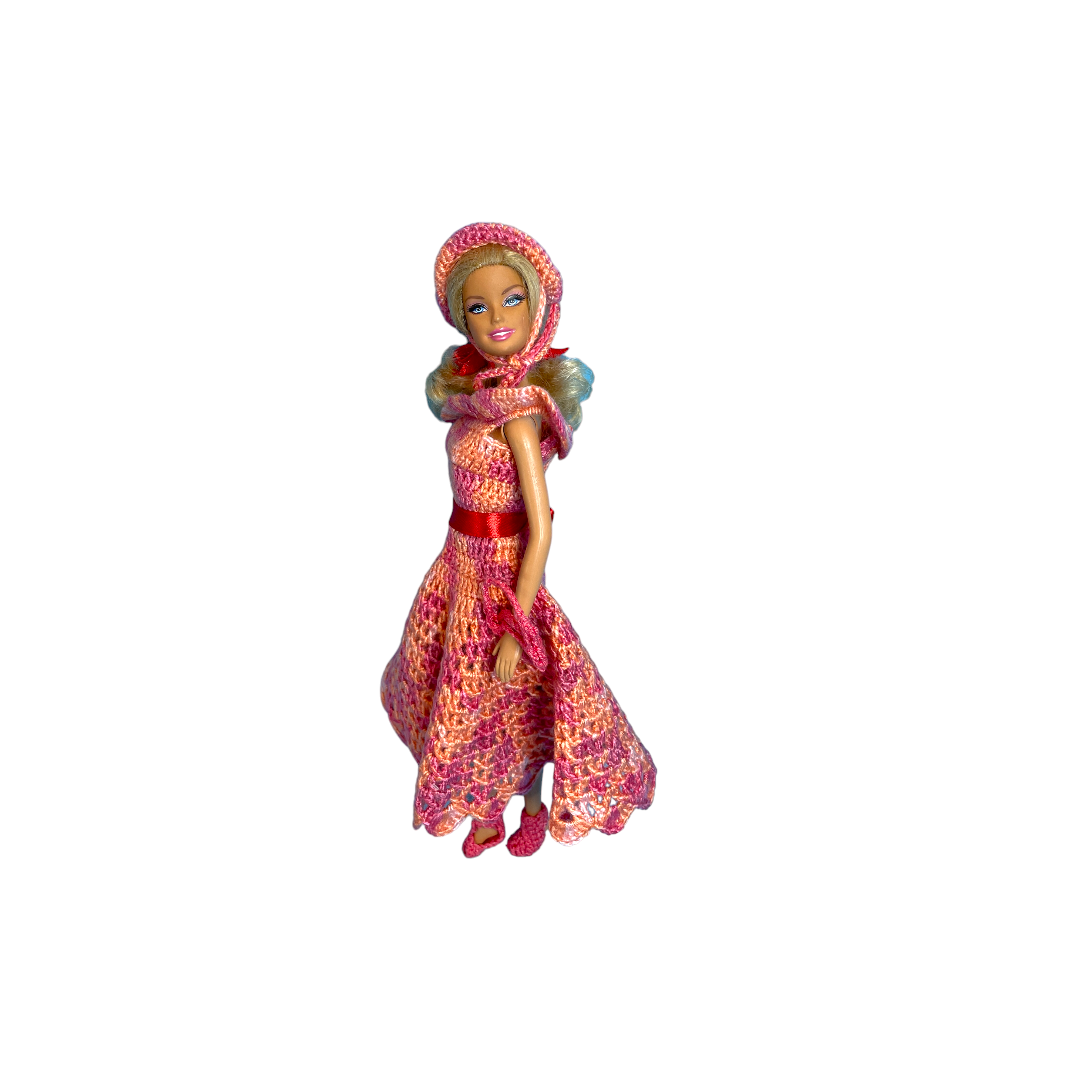 Barbie - Robe tricot et chapeau