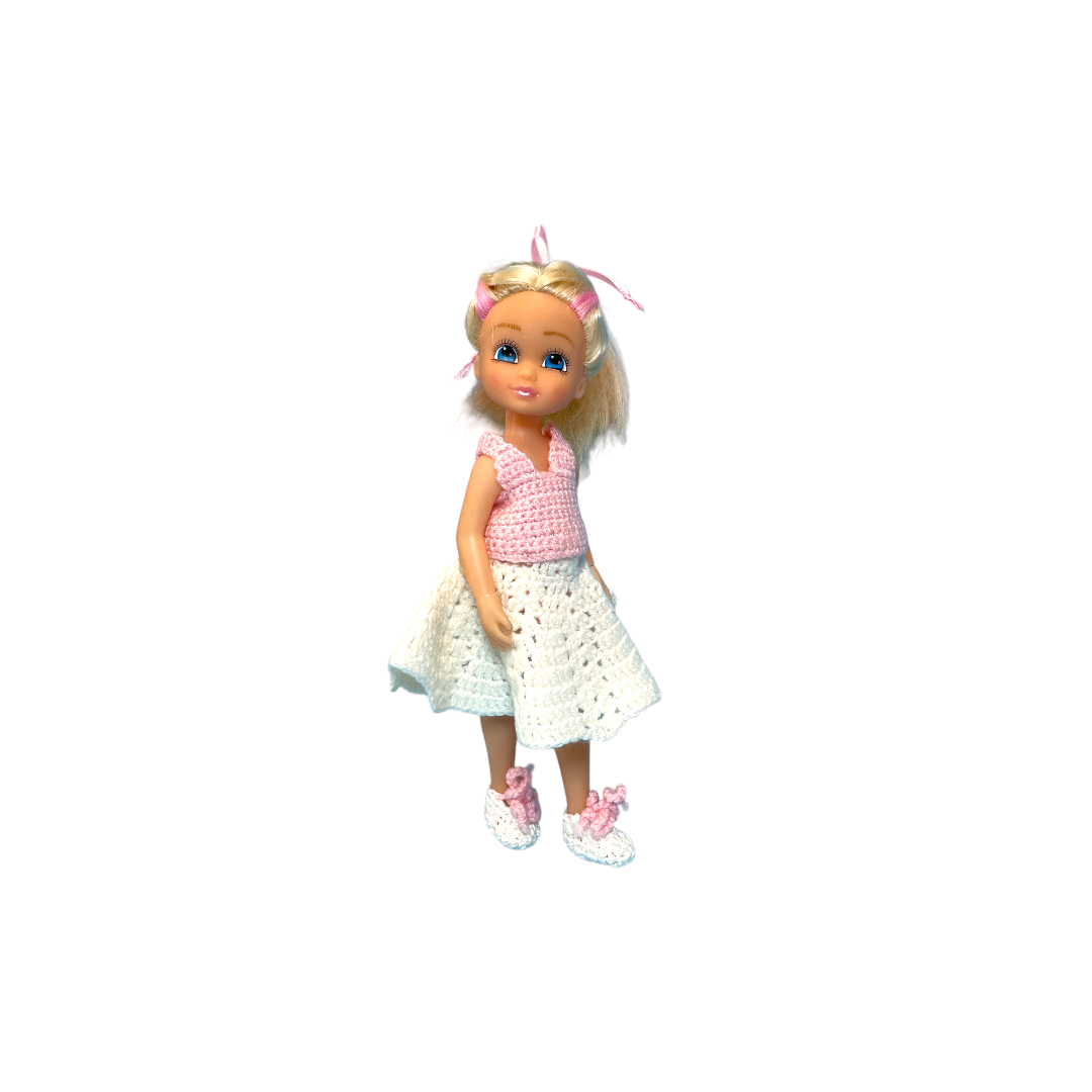 Petite Barbie - Robe blanche et rose