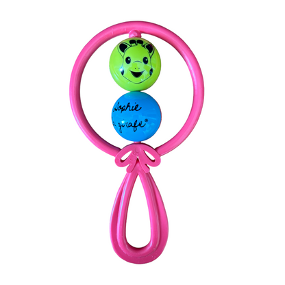 Vulli - Hochet Sophie la girafe avec 2 boules - Rose