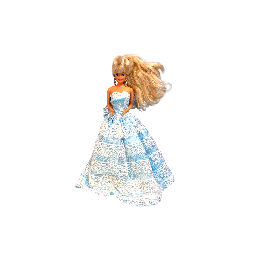 Mattel - Barbie - Robe de soirée dentelle bleue