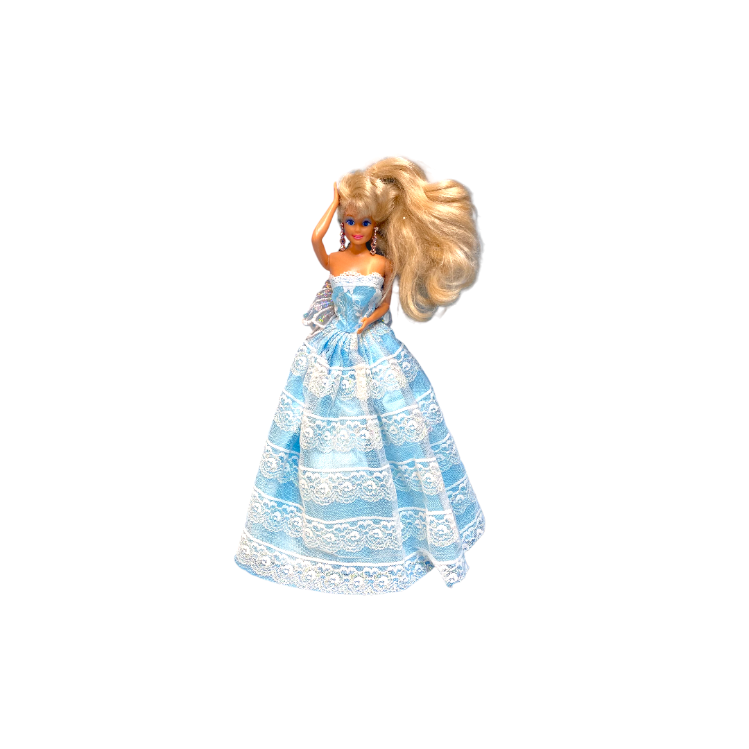 Mattel - Barbie - Robe de soirée dentelle bleue