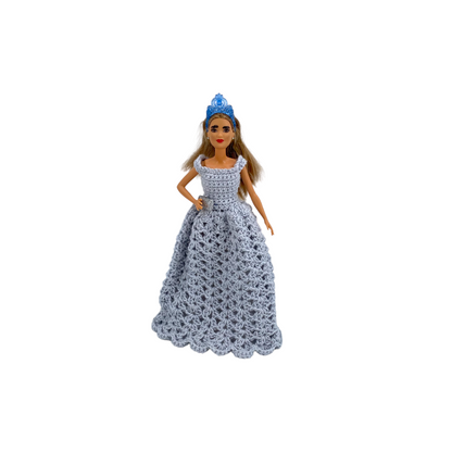 Mattel - Barbie - Robe en maille bleue et couronne