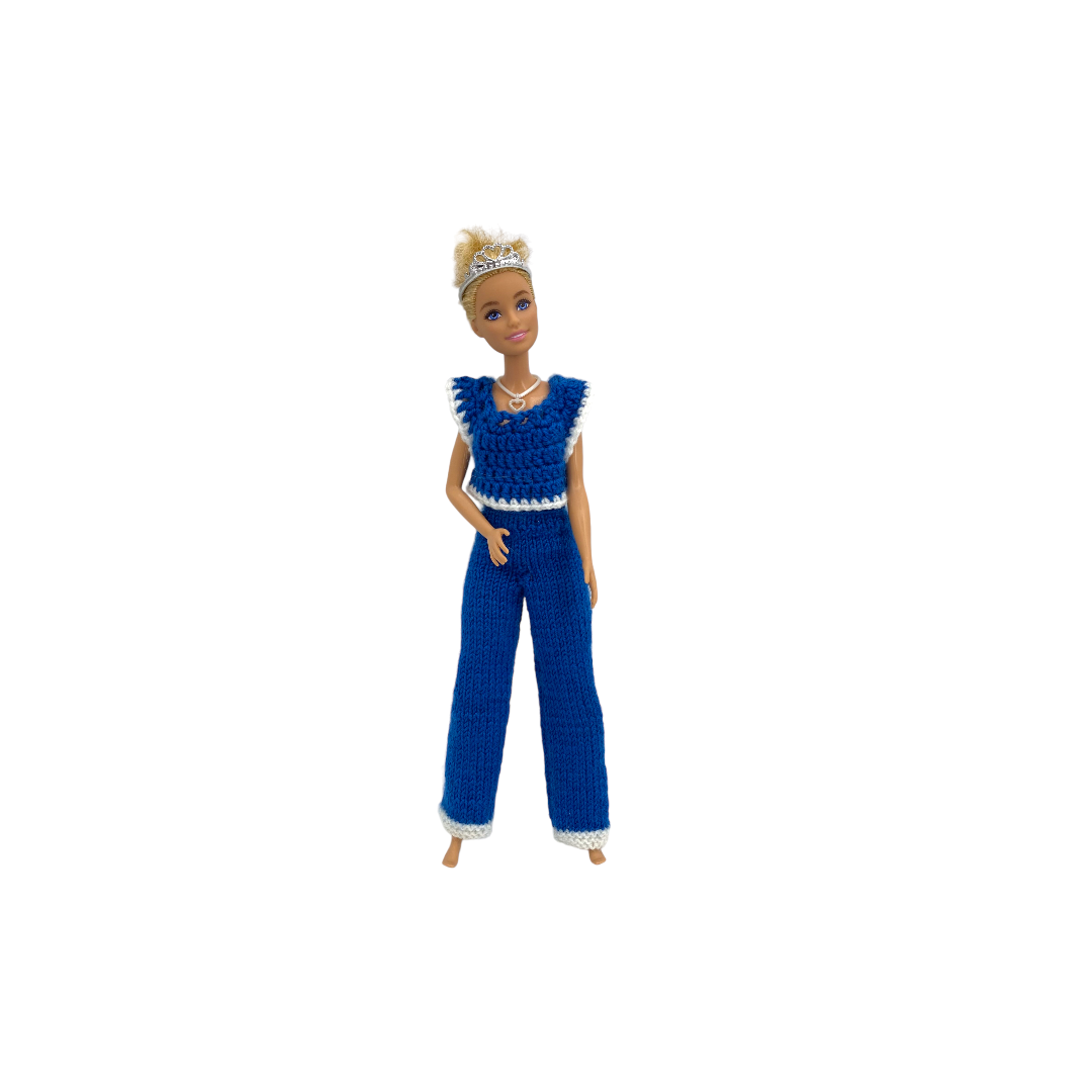Barbie - Combinaison bleue en tricot