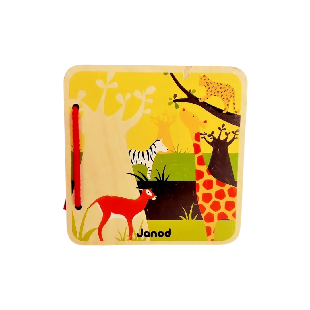 Livre en bois - Animaux de la savane