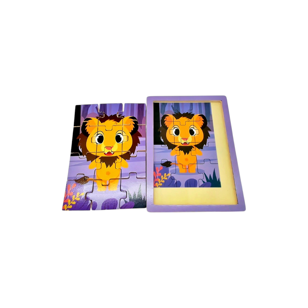 Puzzle en bois - Lion - 12 pièces