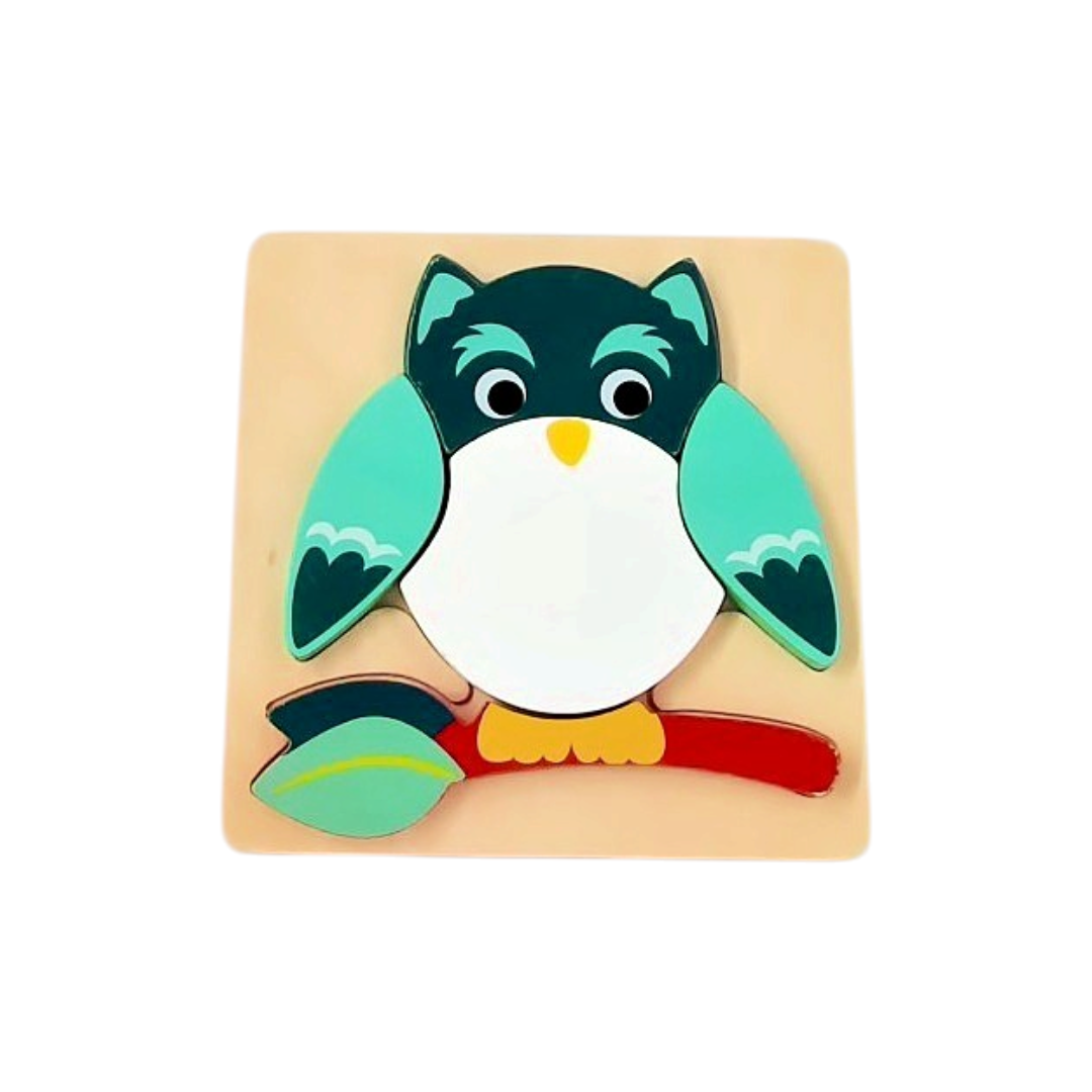 Puzzle en bois - Hibou - 5 pièces