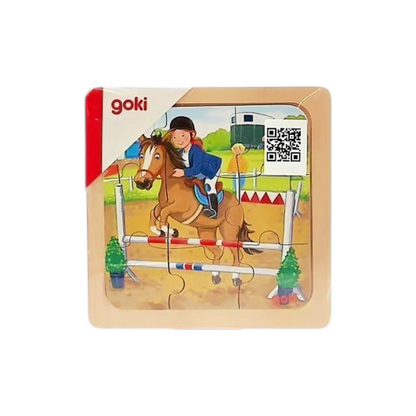 Puzzle en bois - Equitation jumping - 9 pièces
