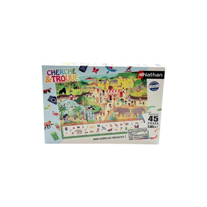Puzzle - Cherche et trouve - Zoo - 45 pièces