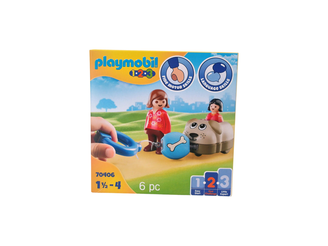 Playmobil 1.2.3 - Wagon chien - Set 70406 