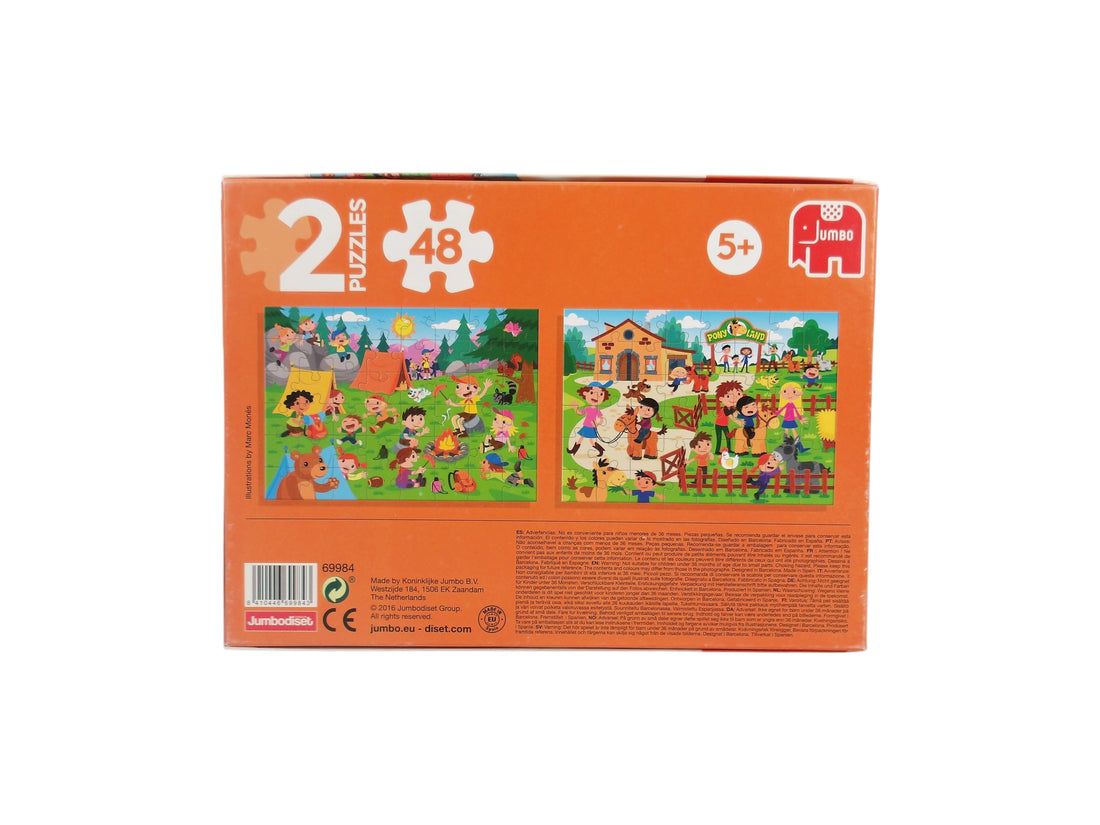 Puzzles - Enfants camping - 2 x 48 pièces