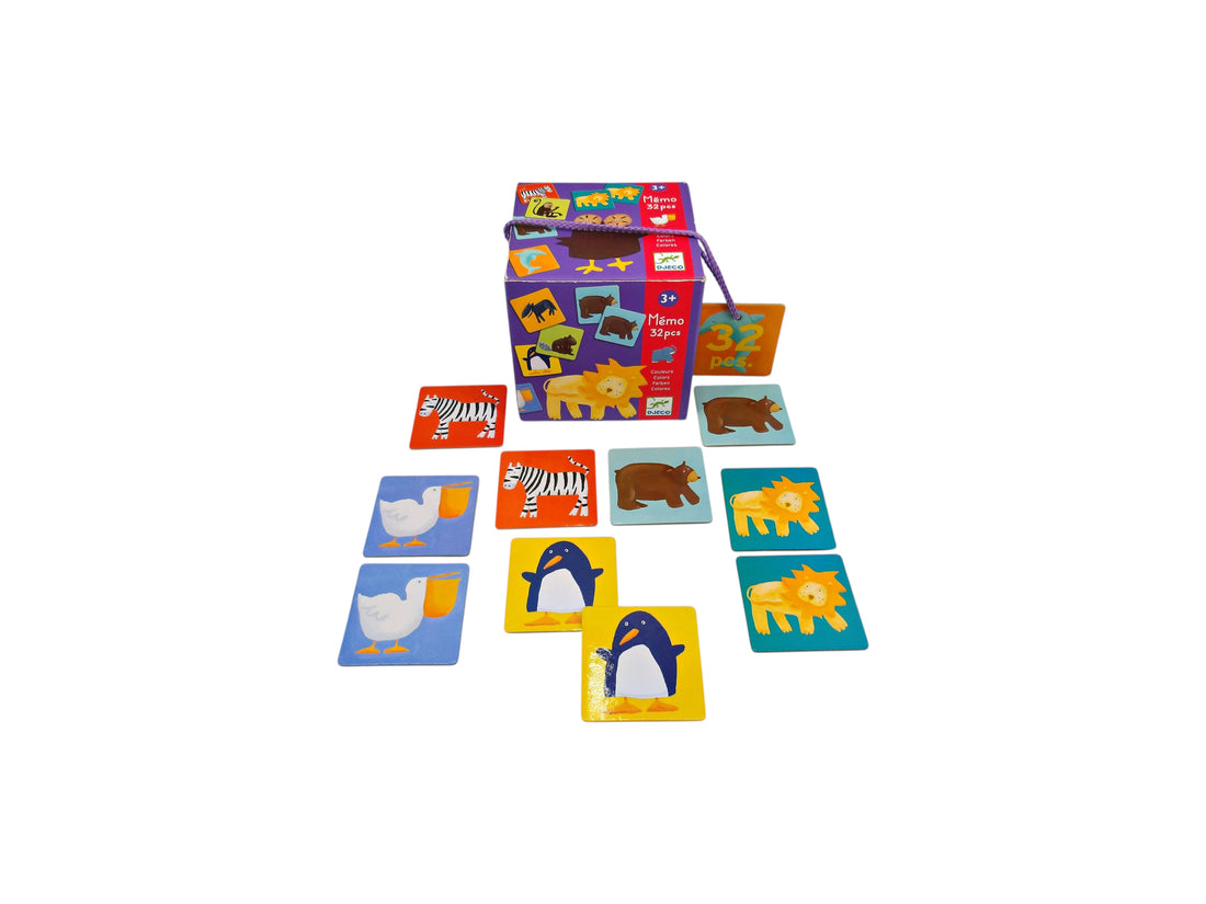 Jeu mémo - Animaux couleurs