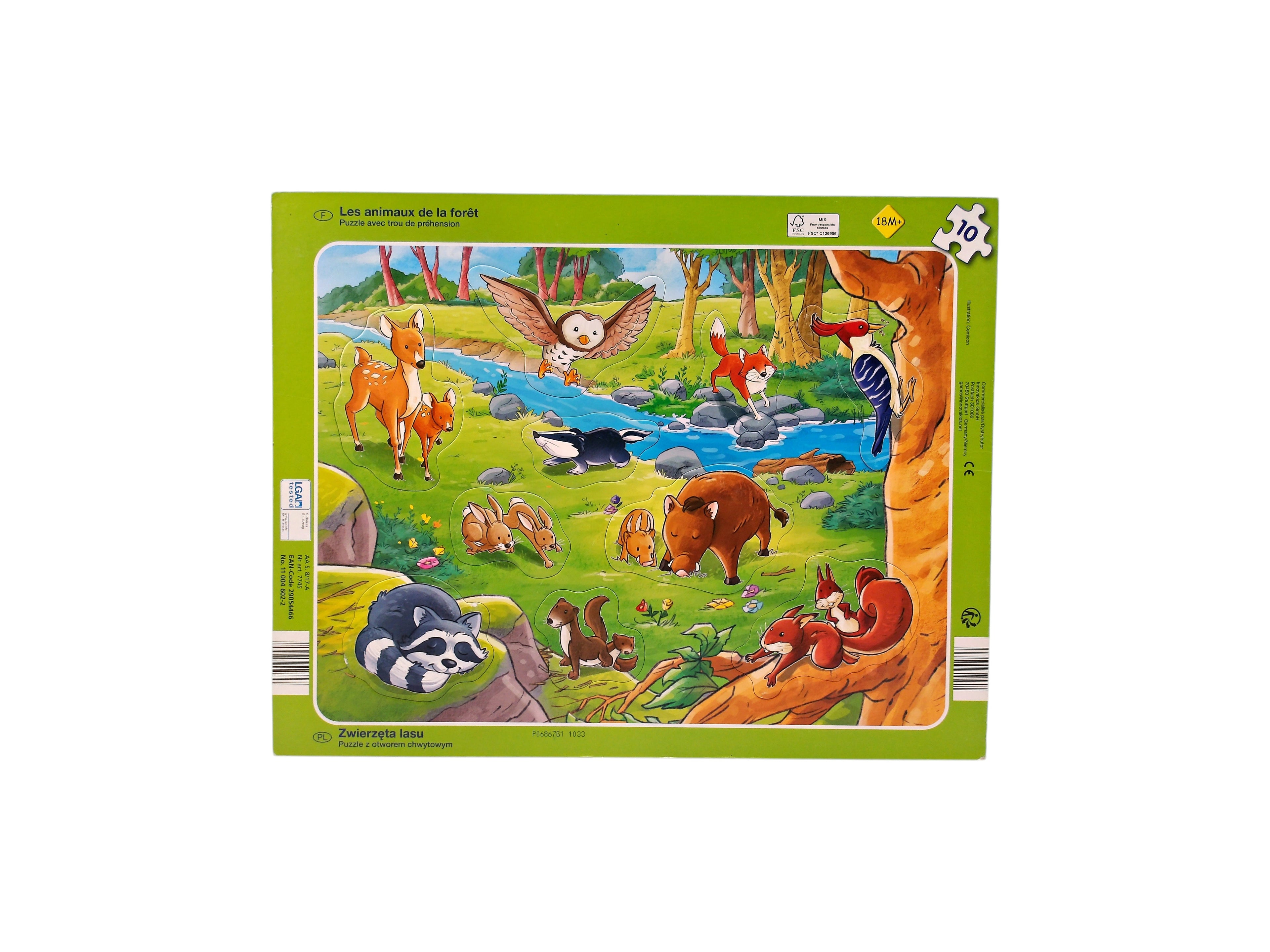 Puzzle cadre - Les animaux de la forêt - 10 pièces