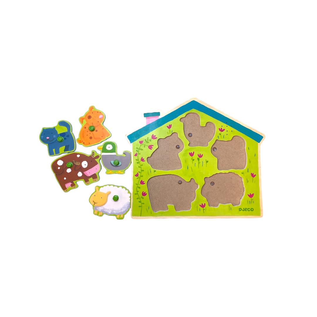 Puzzle en bois sonore - Animaux de la ferme