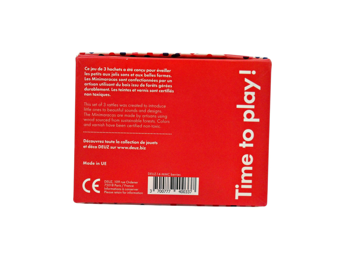 Hochet coffret - Mini maracas - Rose