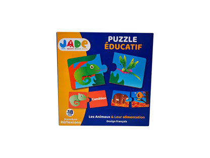 Puzzle éducatif - Les animaux et leur alimentation 