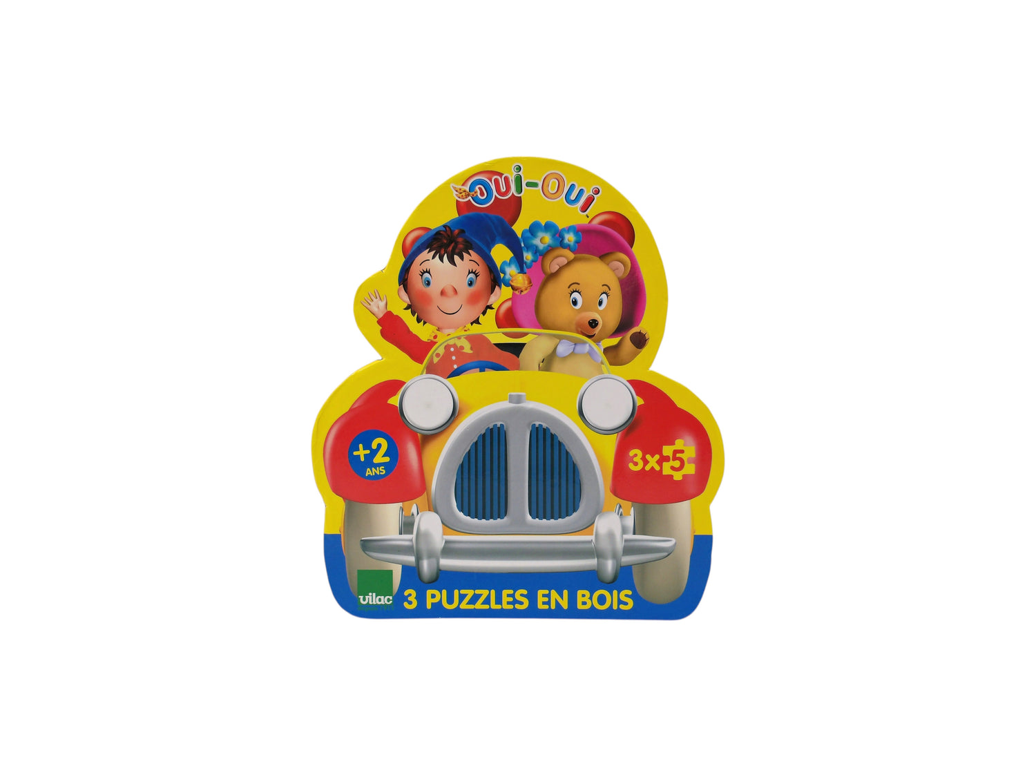 3 puzzles en bois - Oui-Oui - 3x5 pièces- Édition 2005