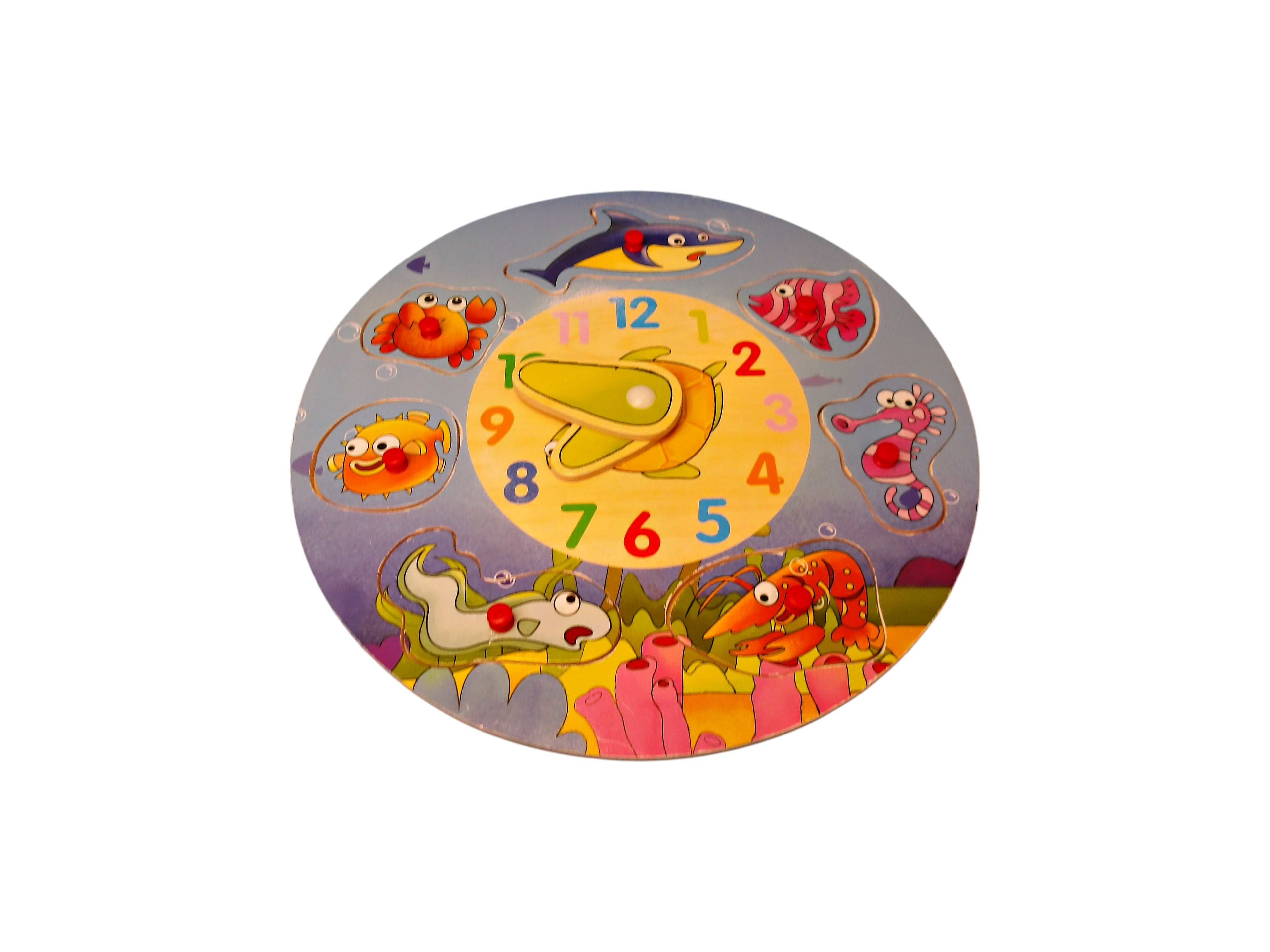 Puzzle - Horloge animaux marins - 8 pièces