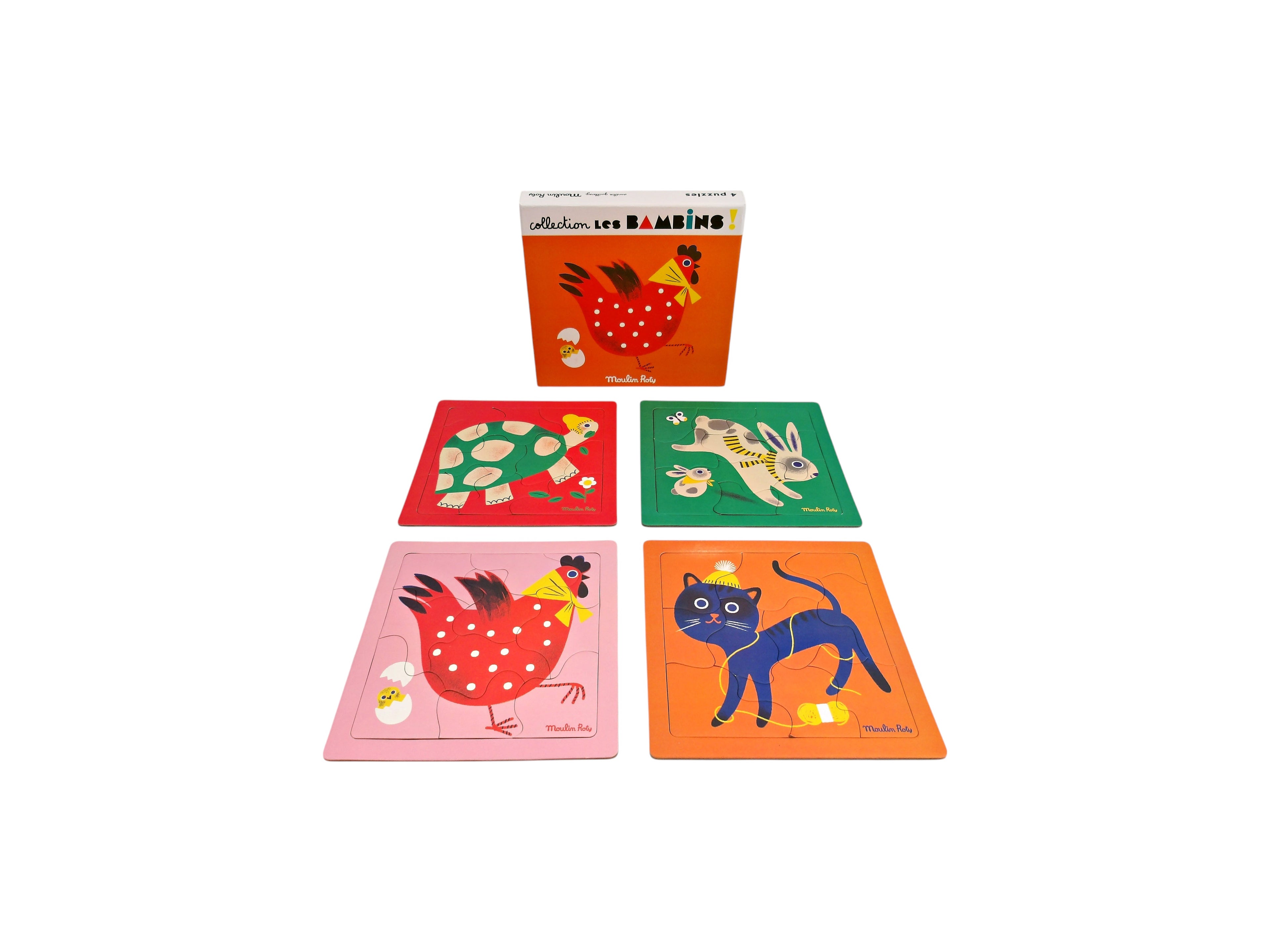 Puzzle - Animaux - Les bambins - 4x10 pièces