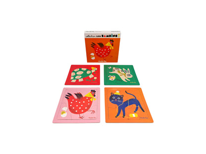 Puzzle - Animaux - Les bambins - 4x10 pièces