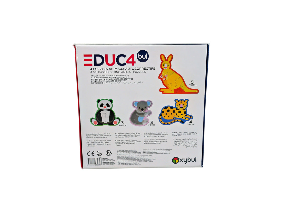 Puzzles 4 animaux auto-correctifs