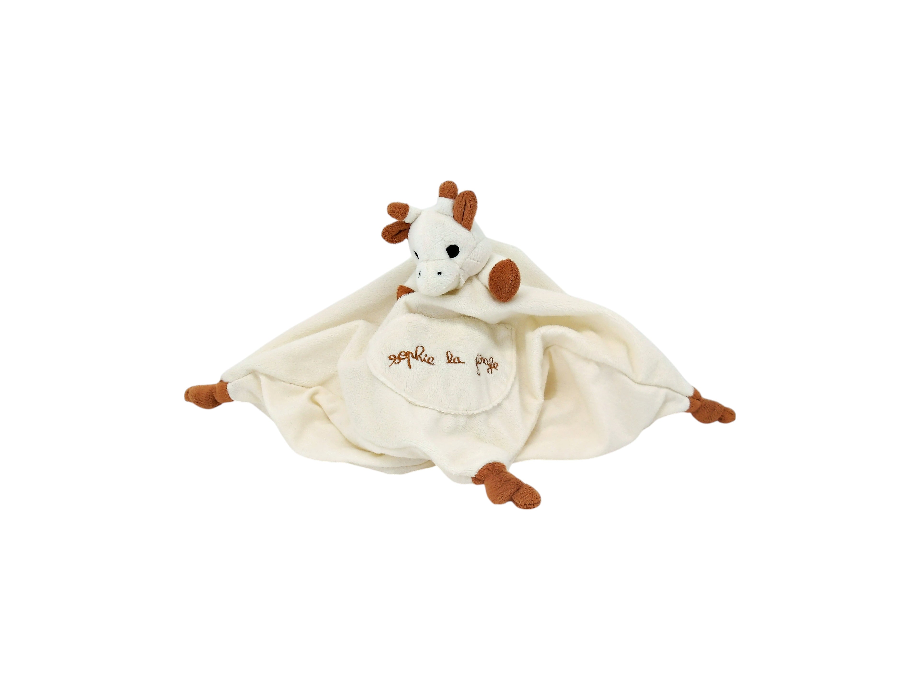 Doudou plat - Attache tétine - Sophie la girafe