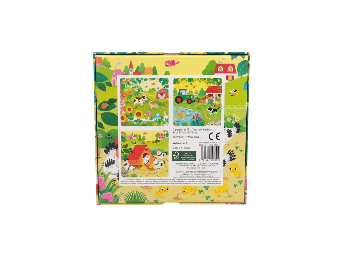 À la ferme - Mon petit coffret livre et 3 puzzles- Édition 2021