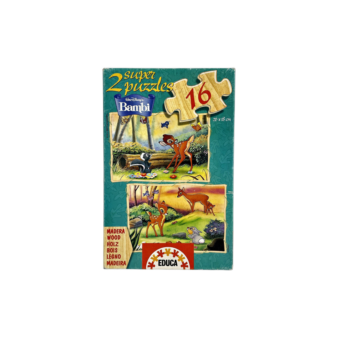 2 Puzzles en bois - Bambi - Walt Disney - 16 pièces