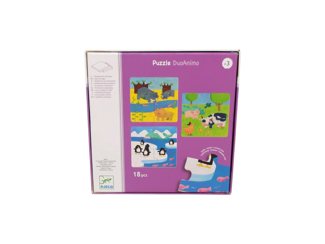 Puzzle - Animaux and co - 3x6 pièces