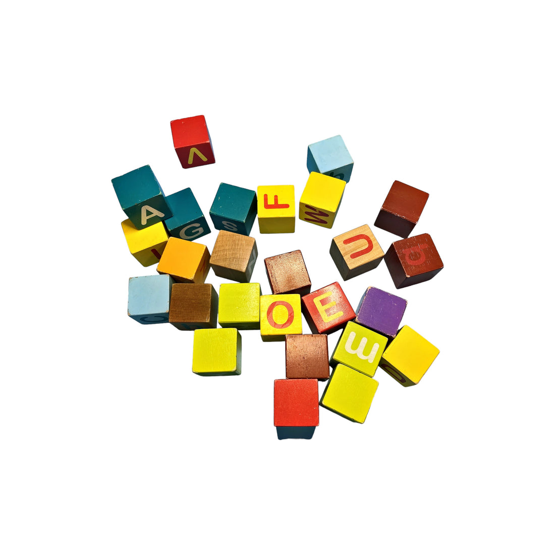 Cubes de lettres en bois - x26