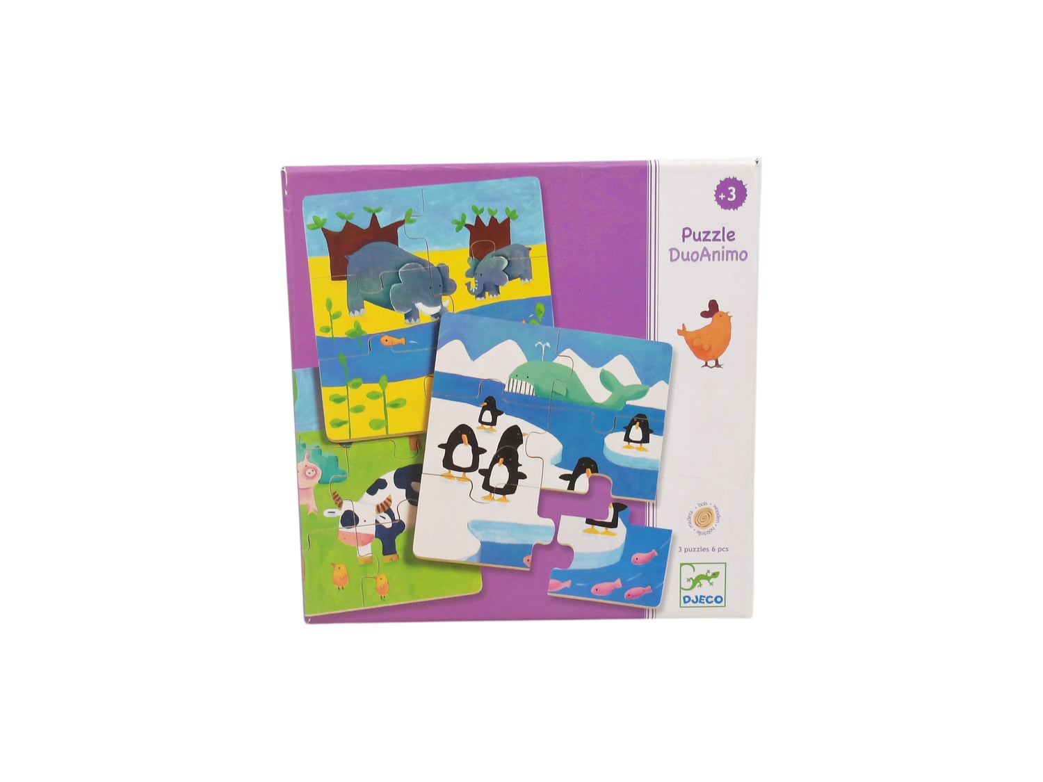 Puzzle - Animaux and co - 3x6 pièces