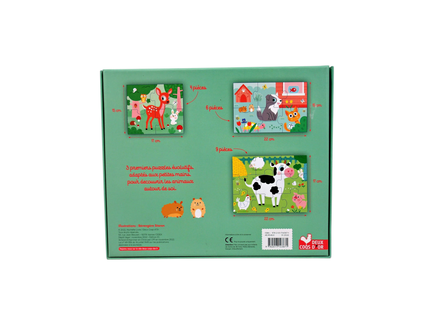 Premiers puzzles - Animaux autour de moi - x 3- Édition 2022