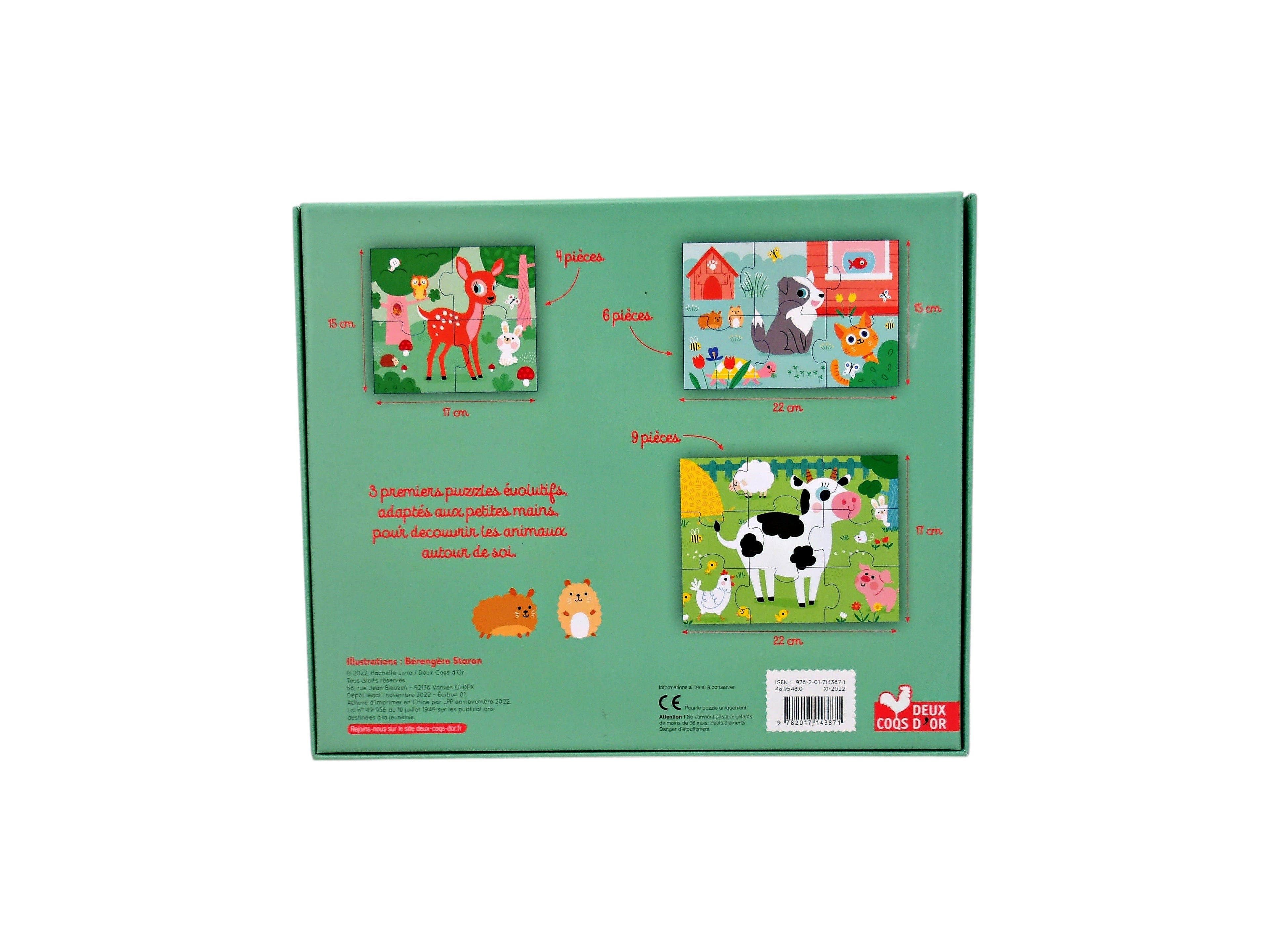 Premiers puzzles - Animaux autour de moi - x 3- Édition 2022